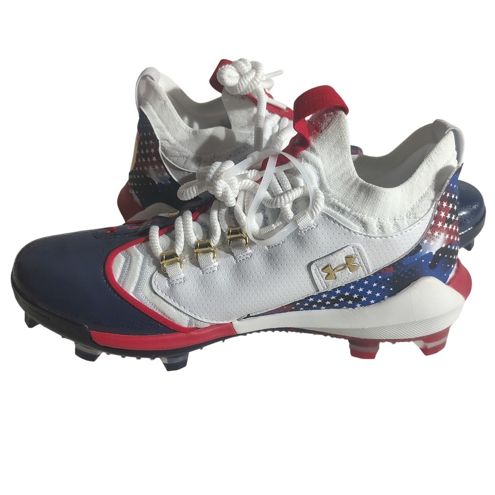 Under Armour Harper 7 Elite TPU Baseball Cleats Freedom USA Red White Blue 9.5 - Picture 5 of 11